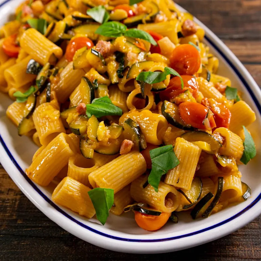 Authentic Sicilian Pasta with Courgettes, Garlic, and Chili