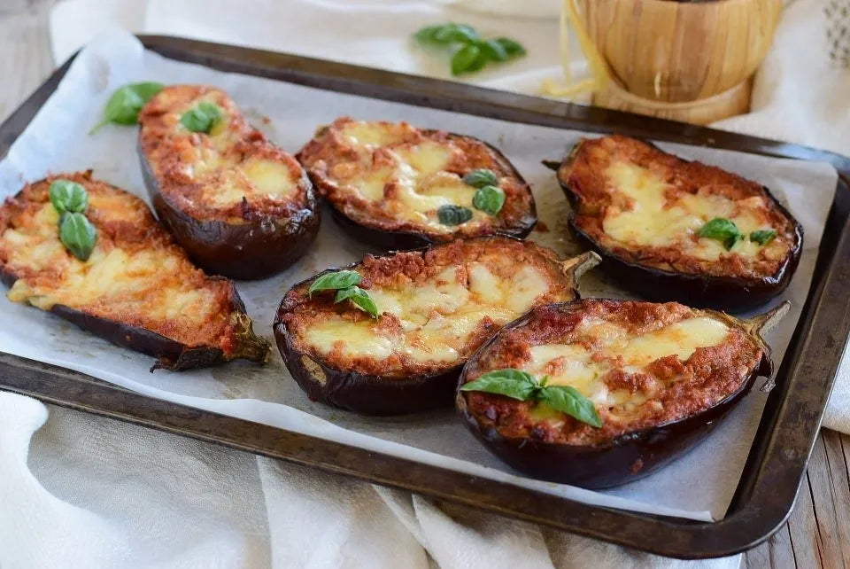 Aubergine and Mozzarella au gratin
