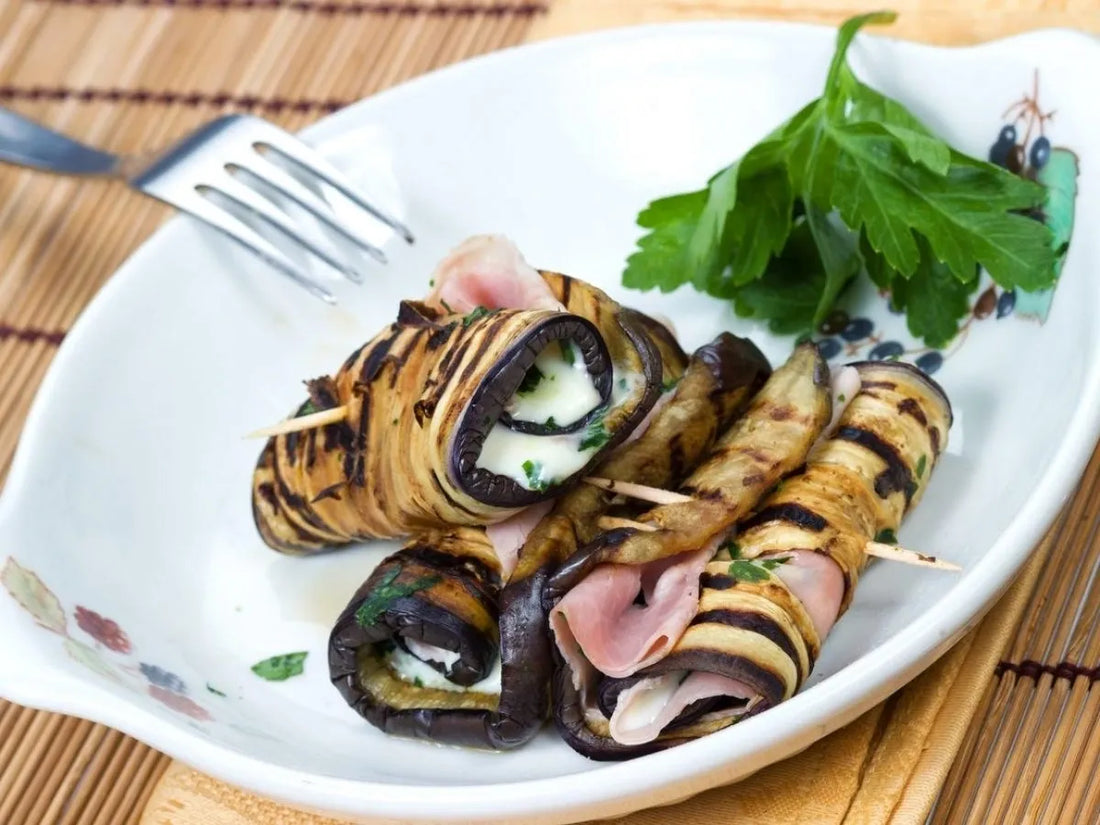 Aubergine Roll with Ham &amp; Cheese