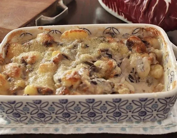 Gnocchi with Radicchio and Gorgonzola au gratin