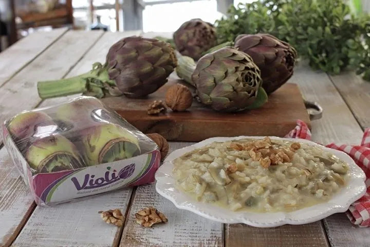 Risotto with artichokes taleggio and walnuts