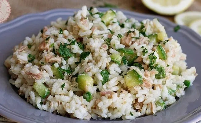 Rice Salad with tuna and courgette