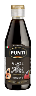 Ponti balsamic vinegar glaze bottle, 500g, pour spout and label