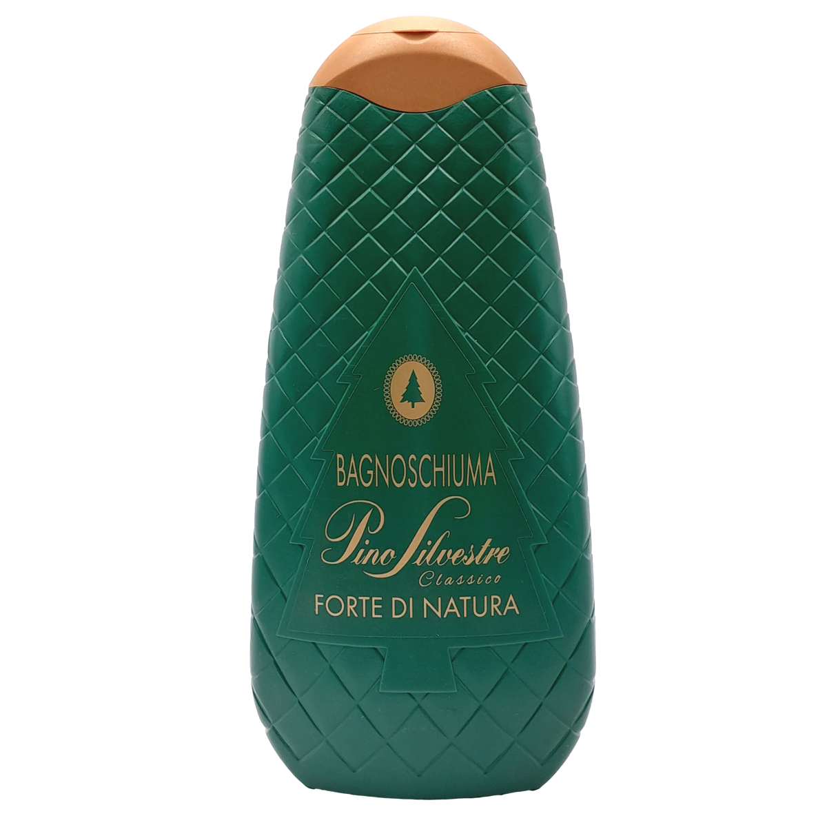Pino Silvestre green 750 ml bottle with quilted texture and cap