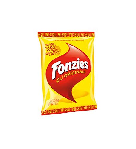 Fonzies original chips in yellow bag with red logo and Gli Originali text