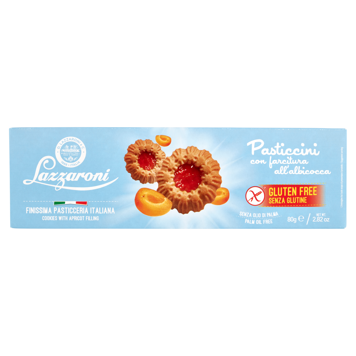 Lazzaroni Biscotti Pasticcini Albicocca G/F 80G