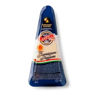 Parmigiano Reggiano 125g cheese wedge in blue triangular package