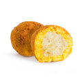 4-cheese arancino, breaded rice croquette with melted cheese filling, halved