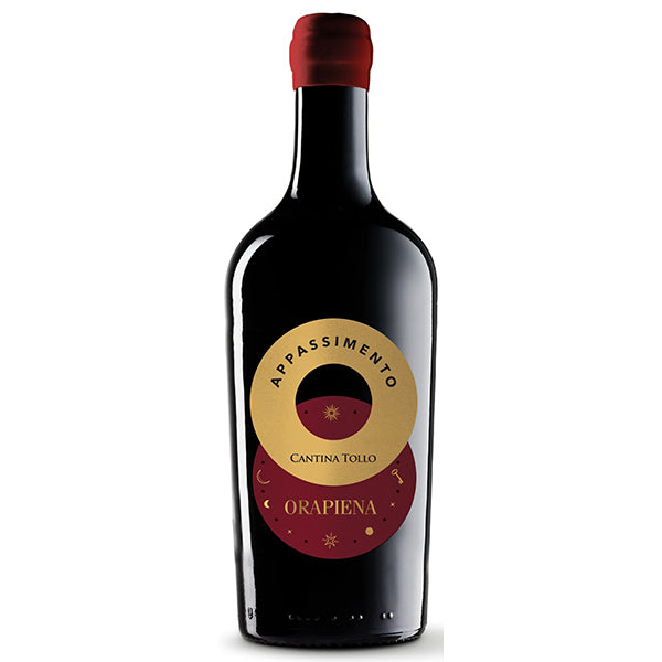 Cantina Tollo Orapiena IGP wine bottle with red capsule and gold/red label