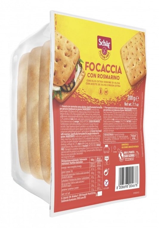 Schar Focaccia Rosmarino G/F 200gr