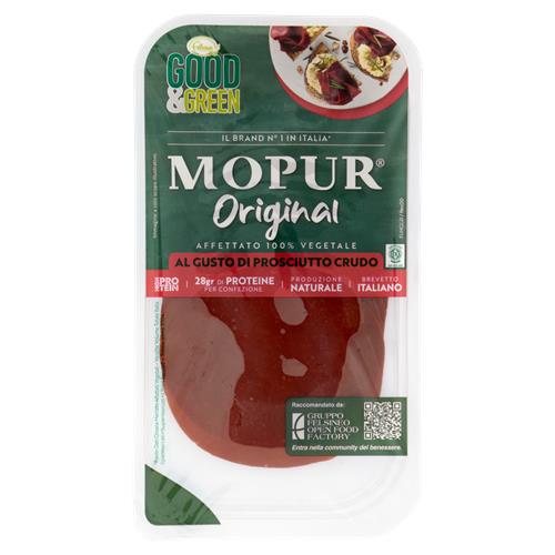 Good&Green prosciutto crudo in sealed tray package with sliced cured meat