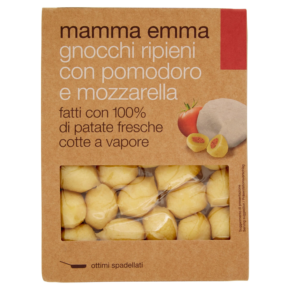 Mamma Emma stuffed gnocchi with tomato and mozzarella 350g in cardboard box