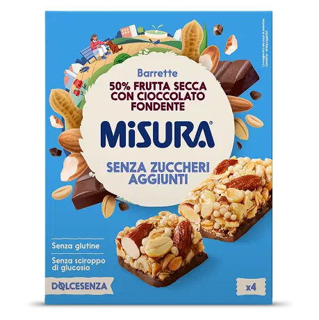 Misura dried fruit chocolate bars multipack box, 4x120g, nuts and cocoa coating