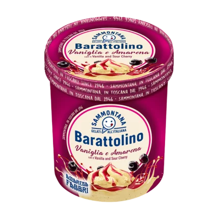 Sammontana Barattolino Sour Cherry & Vanilla Gelato 500g