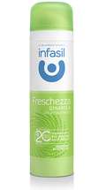 Infasil deodorant spray can with green cap, 150 ml