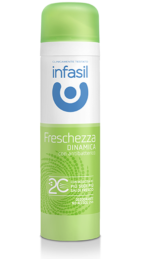 Infasil deodorant spray can with green cap, 150 ml