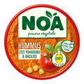 Noa vegetable hummus tub with chickpeas, tomato, basil, 175 g, red rim lid
