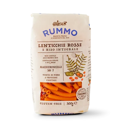 Rummo gluten-free lentil pasta package, Maccheroncelli No. 7, 300 g