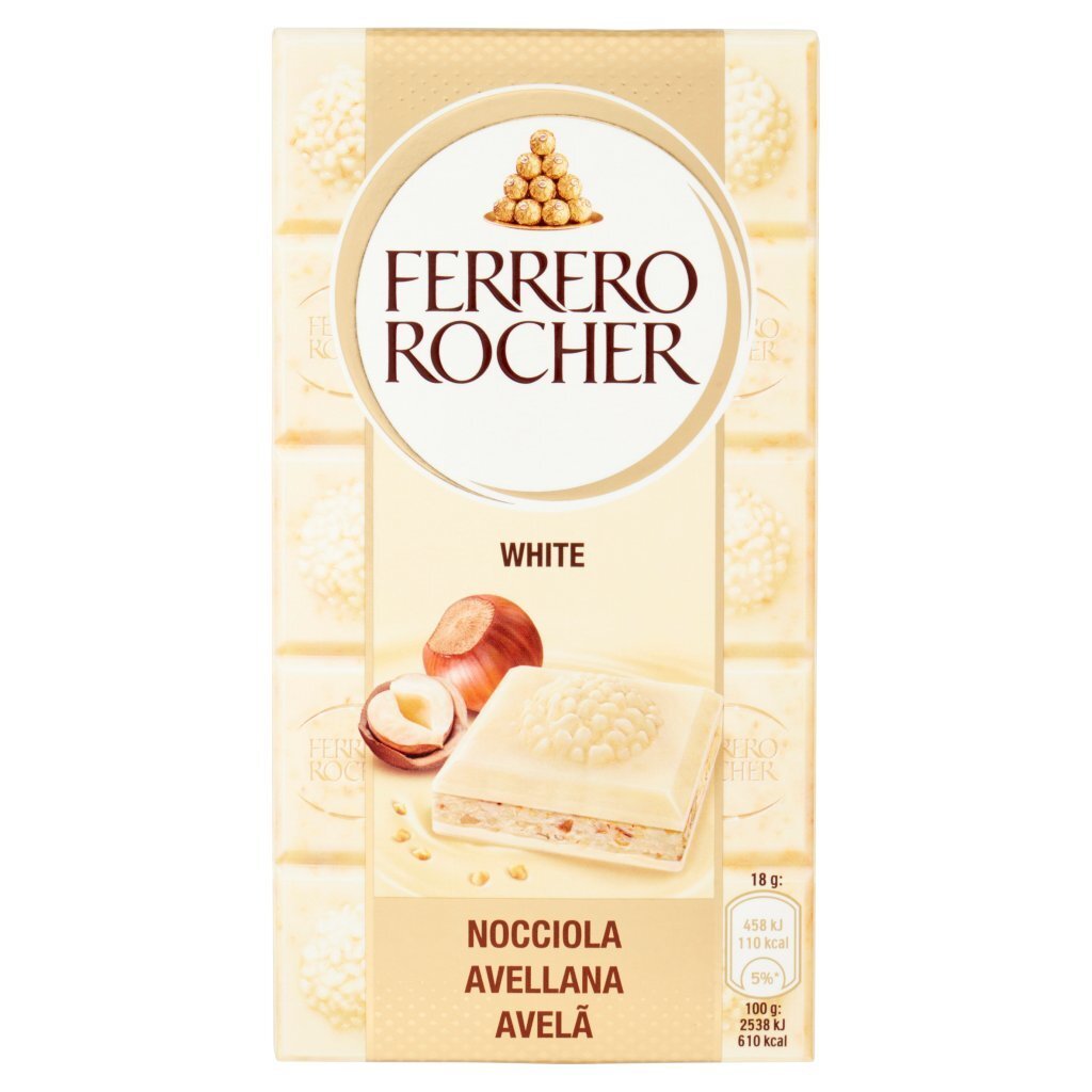 Ferrero Rocher White Choc Tablet 90gr