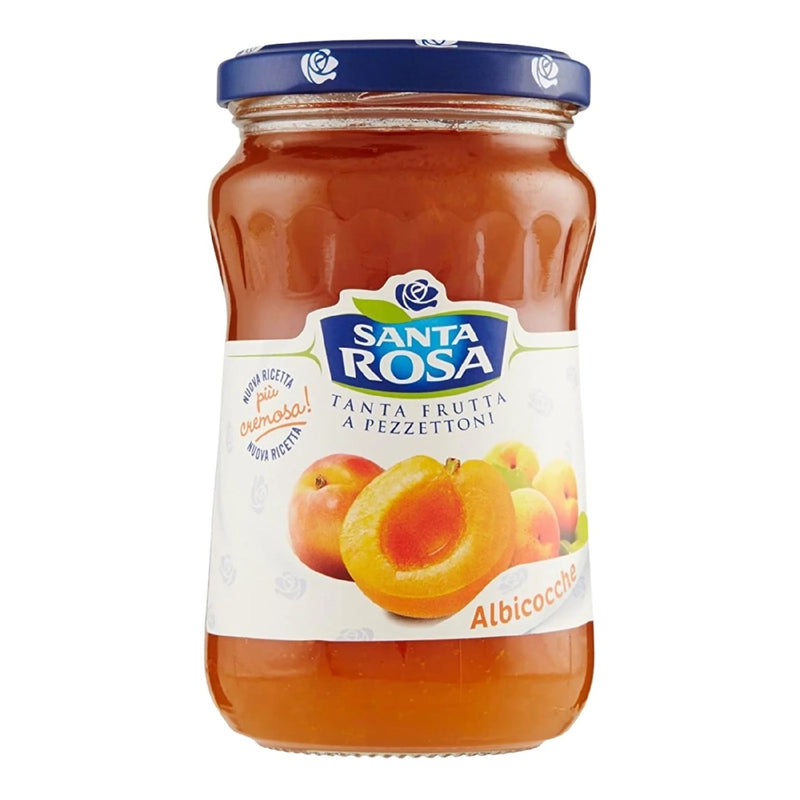 Apricot fruit preserve jar with blue lid