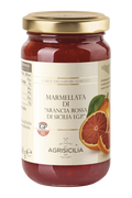 Agrisicilia red orange marmalade jar, glass with gold lid and label