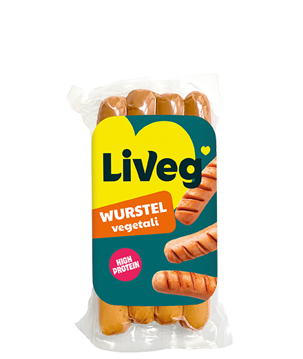 Liveg vegetable sausages 200g package with linked sausages